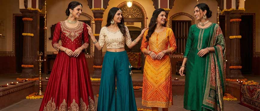 Wedding & Party Outfit Ideas for Women | Kurti, Tops & Gowns by Blusmoon
