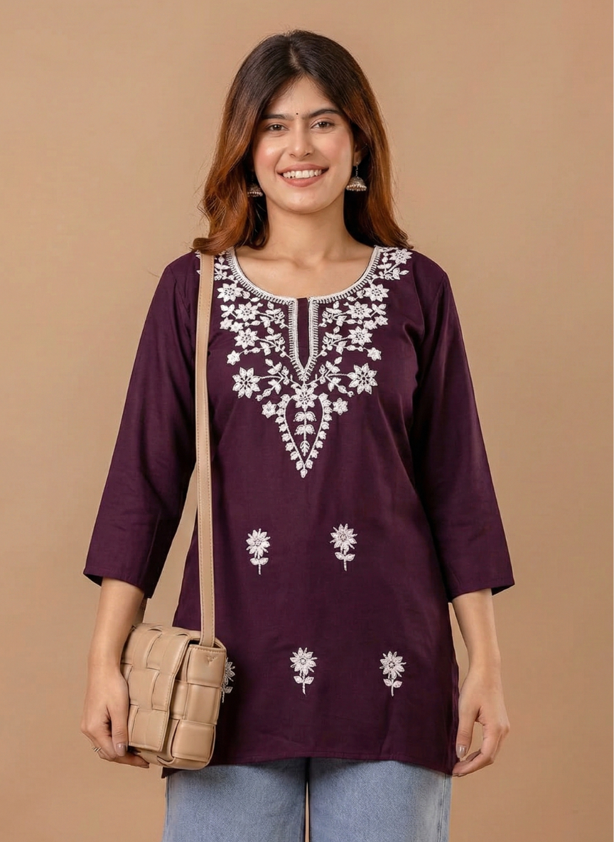 jaypuri Rayon Embroidered Kurti
